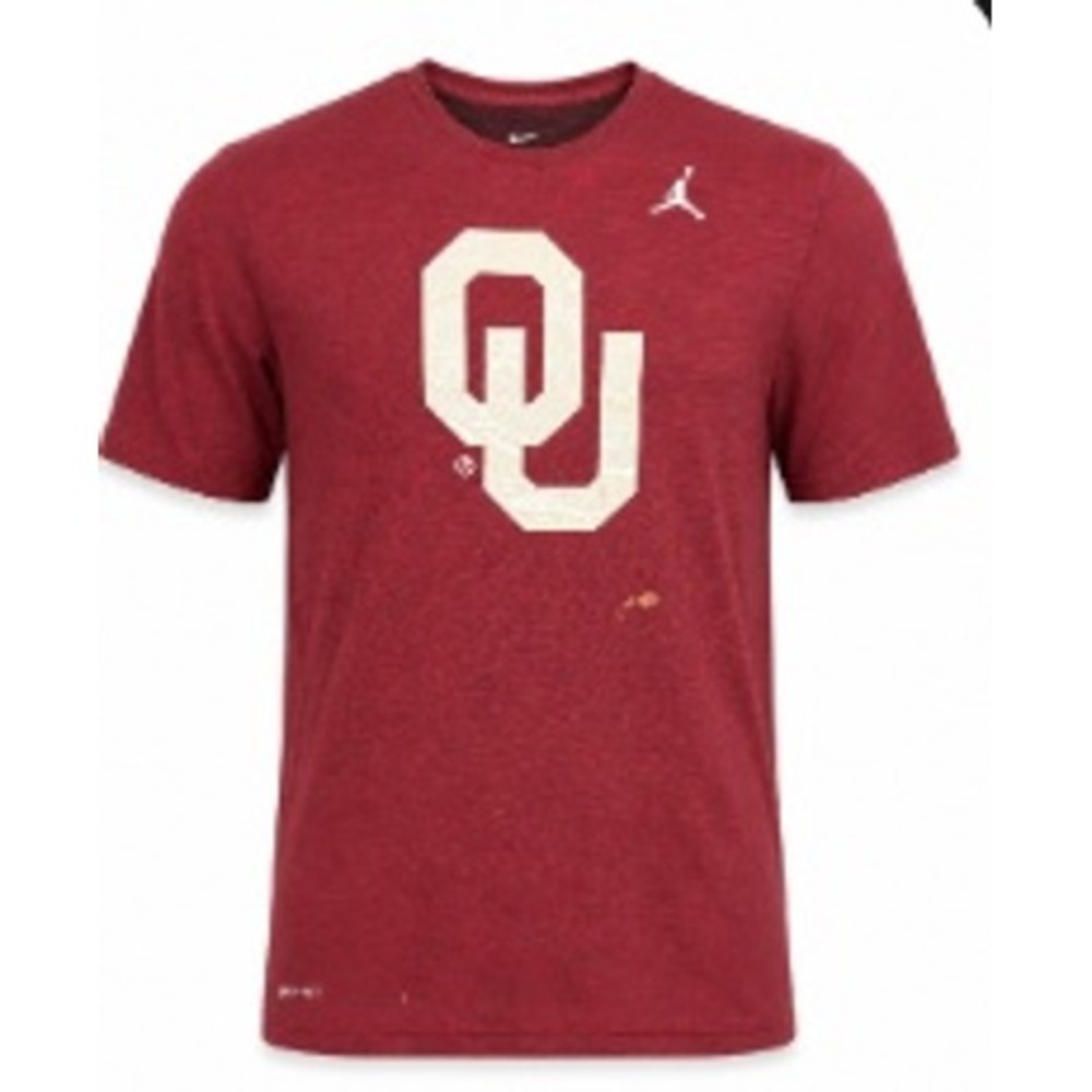 Jordan Oklahoma Sooners Dri-FIT T-Shirt Mens Large Crimson Red OU Jumpman Tee